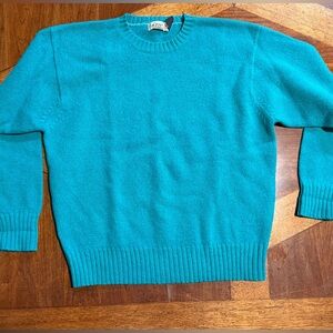 Gap Clothing Co Vintage Teal 100% Wool Crewneck Sweater